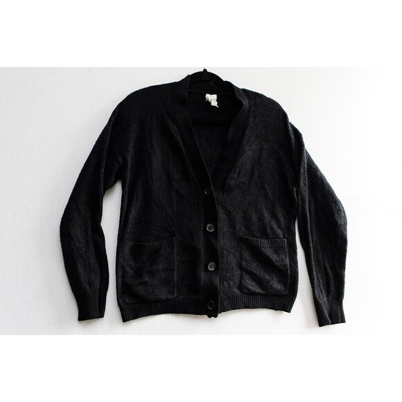 Joie L womens Black soft sweater sweatshirt button down cardigan L - Picture 1 of 5